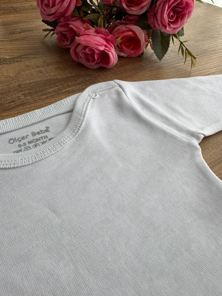 Bebek Uzun Kollu Beyaz Çıtçıtlı Body - Görsel 2