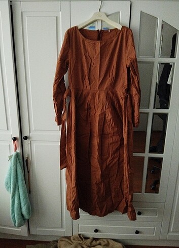 xl Beden camel Renk Tesettür elbise