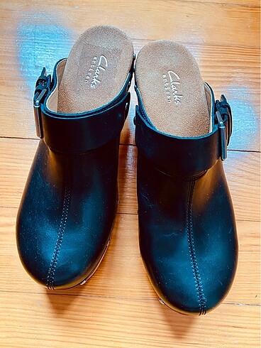 37 Beden siyah Renk Clarks Clog deri terlik 37 yeni