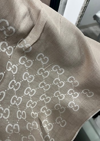 Kum beji Yün ipek şal - Görsel 2