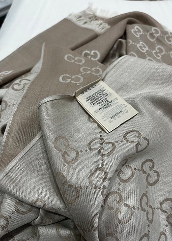 Kum beji Yün ipek şal - Görsel 3