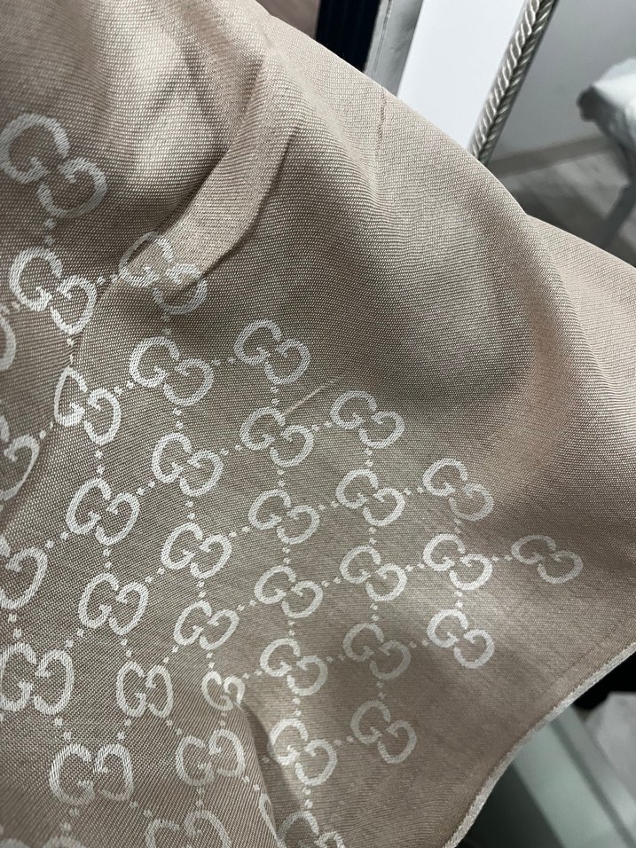 Kum beji Yün ipek şal - Görsel 2