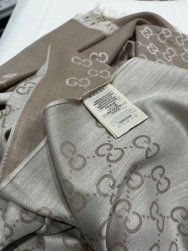 Kum beji Yün ipek şal - Görsel 3