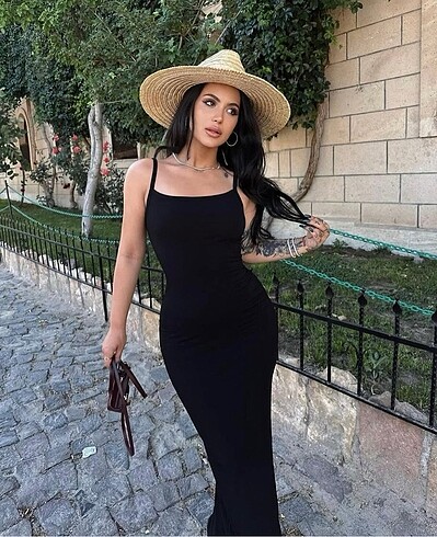 SİYAH UZUN ELBİSE - Görsel 2