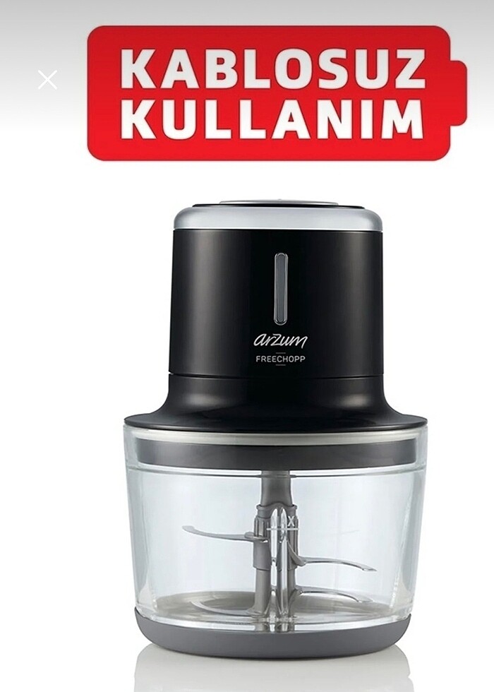 ARZUM CAM HAZNELİ KABLOSUZ DOĞRAYICI - Görsel 2