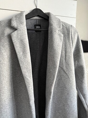 ZARA GRİ KATLI YAKA KABAN - Görsel 4