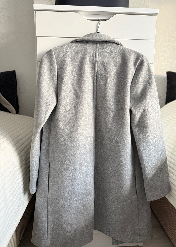 ZARA GRİ KATLI YAKA KABAN - Görsel 3