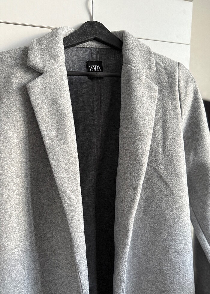 ZARA GRİ KATLI YAKA KABAN - Görsel 4