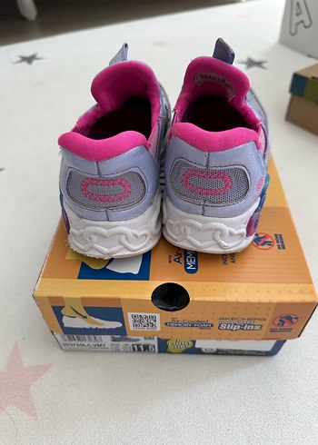 Kız Çocuk Pembe Gri Baskılı Cırt Cırtlı Spor Ayakkabı