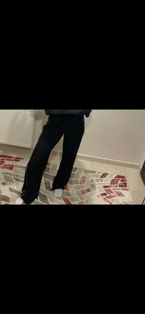 Kadın Siyah Rahat Kesim Eşofman pantolon - Görsel 2