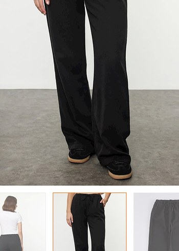 Bağcıklı %100 tensel kumaş pantolon - Görsel 2