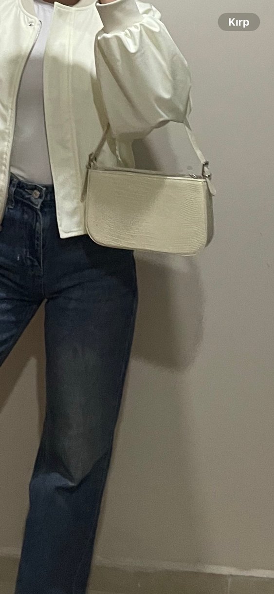 Bej Yılan Desenli Deri Kadın Çanta - Görsel 3