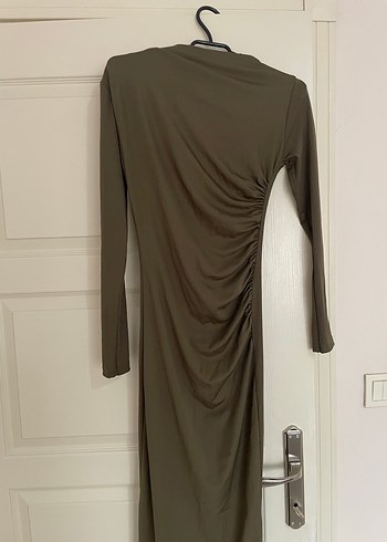 Gri Drapeli Uzun Elbise - Görsel 3