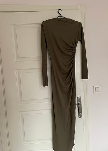 Gri Drapeli Uzun Elbise - Görsel 4