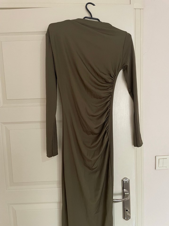 Gri Drapeli Uzun Elbise - Görsel 3