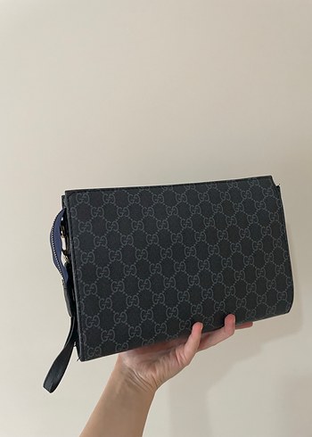 Gri Baskılı Fermuarlı Kadın Portföy Çanta - Görsel 3