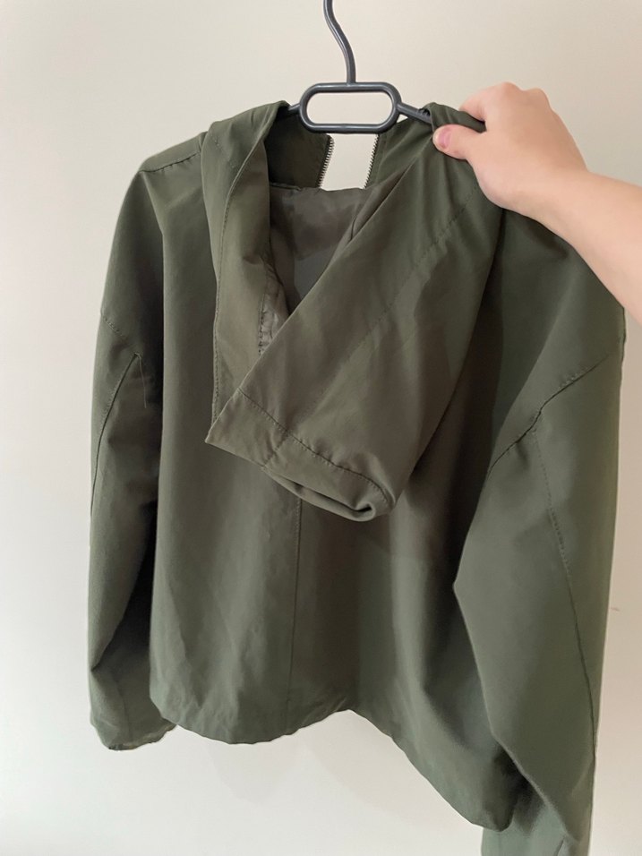 Kapüşonlu Kadın Haki Ceket - Görsel 2