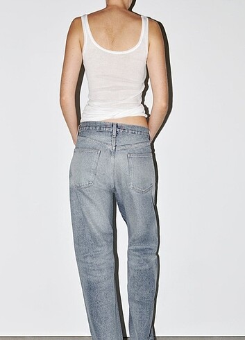 38 Beden Zara Orta Bel Straight Fit Jean