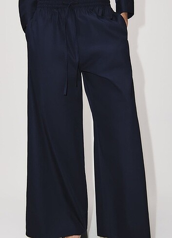 Zara Wide Leg Poplin Pantolon 
