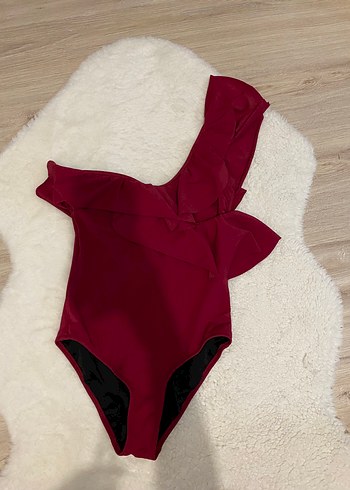 Bordo Fırfırlı Midi Mayo - Görsel 2