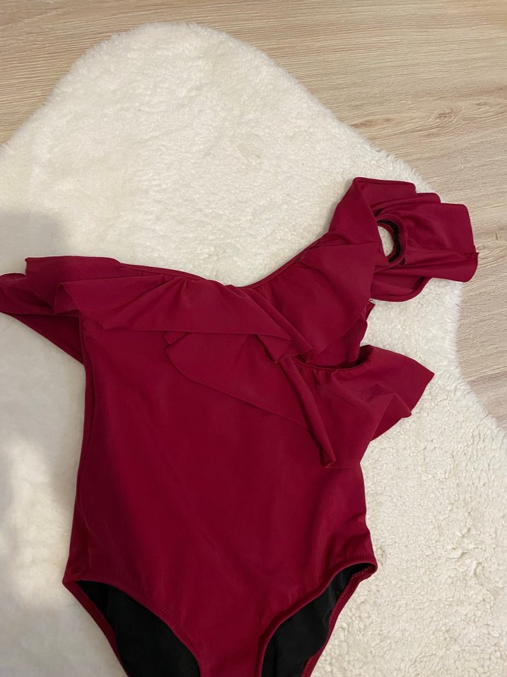 Bordo Fırfırlı Midi Mayo - Görsel 3