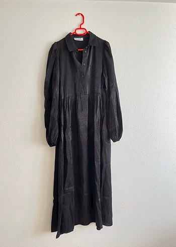 Zara Siyah Uzun Kollu Yüksek Yakalı Kadın Elbise