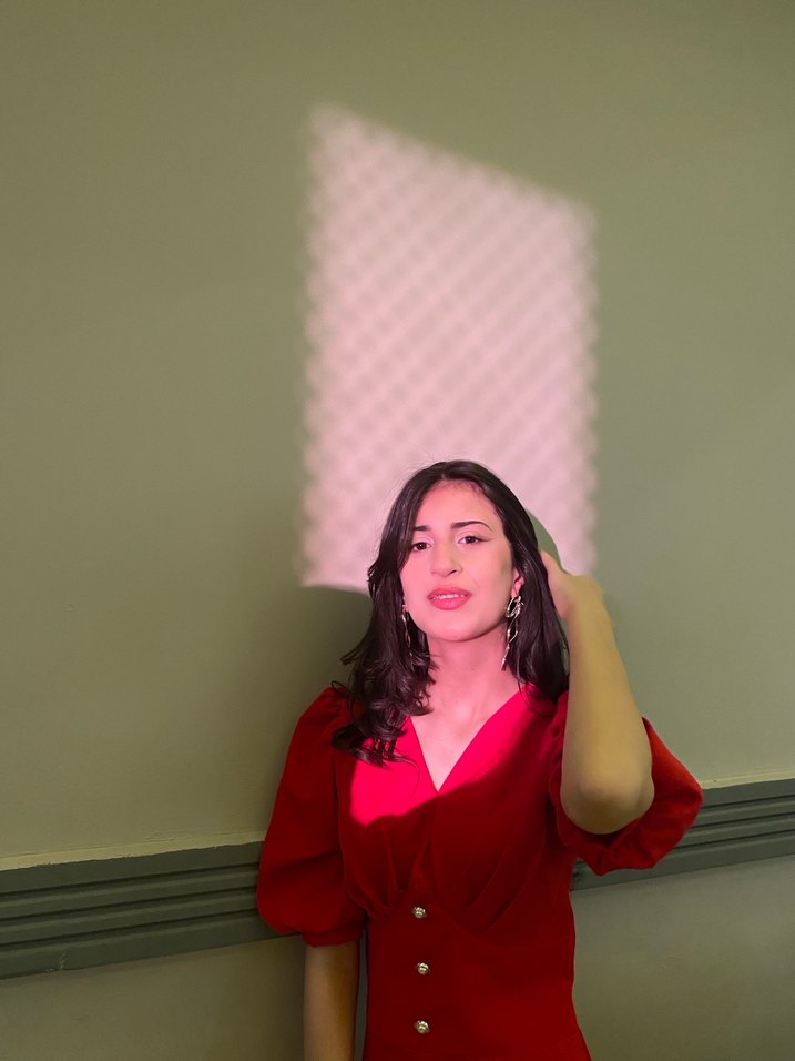 Kırmızı V Yaka Midi Elbise - Görsel 2