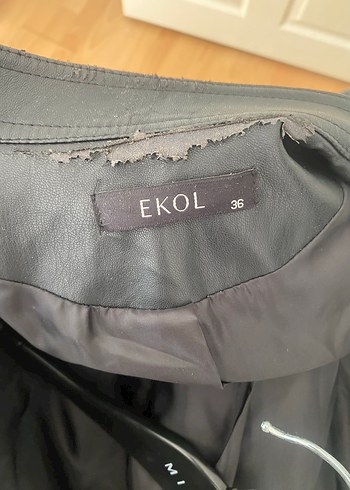 Siyah Deri Biker Ceket - Görsel 6