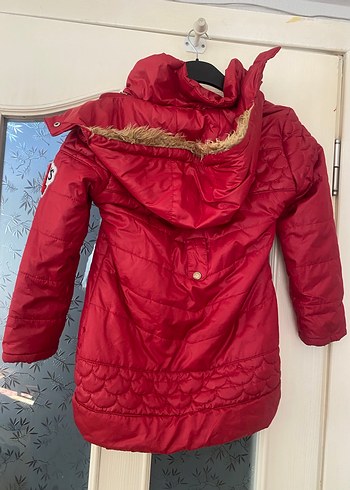 Kız Çocuk Kırmızı Fermuarlı Mont - Görsel 4