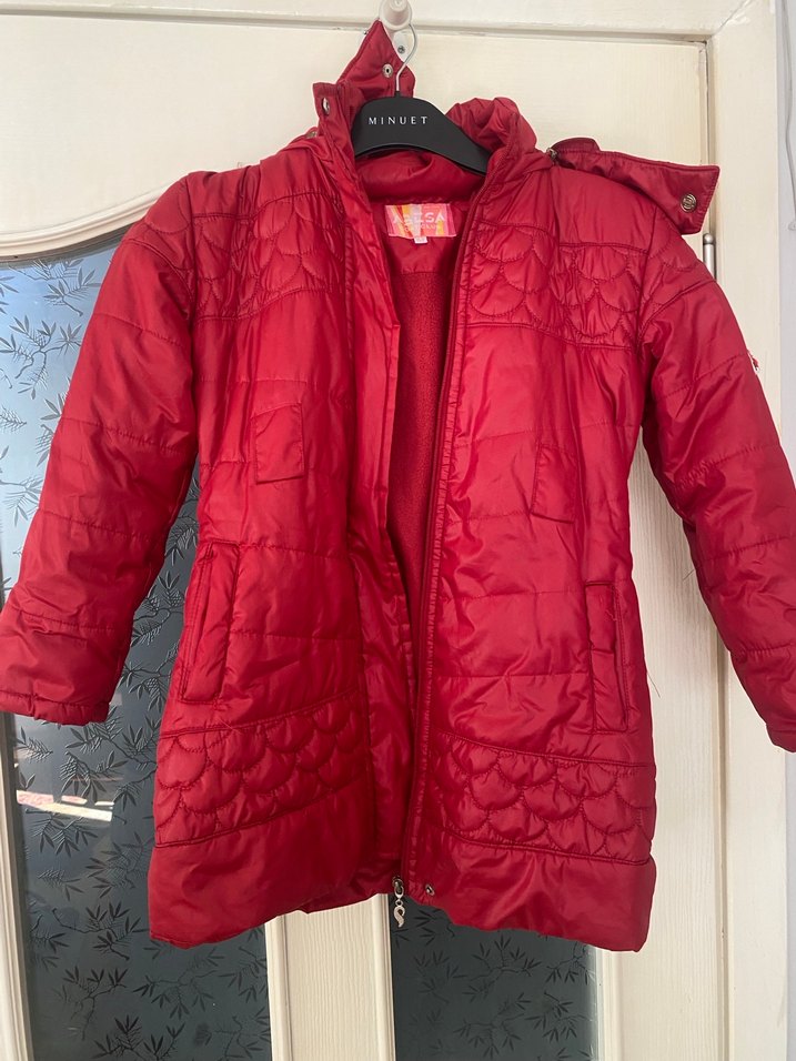 Kız Çocuk Kırmızı Fermuarlı Mont - Görsel 2