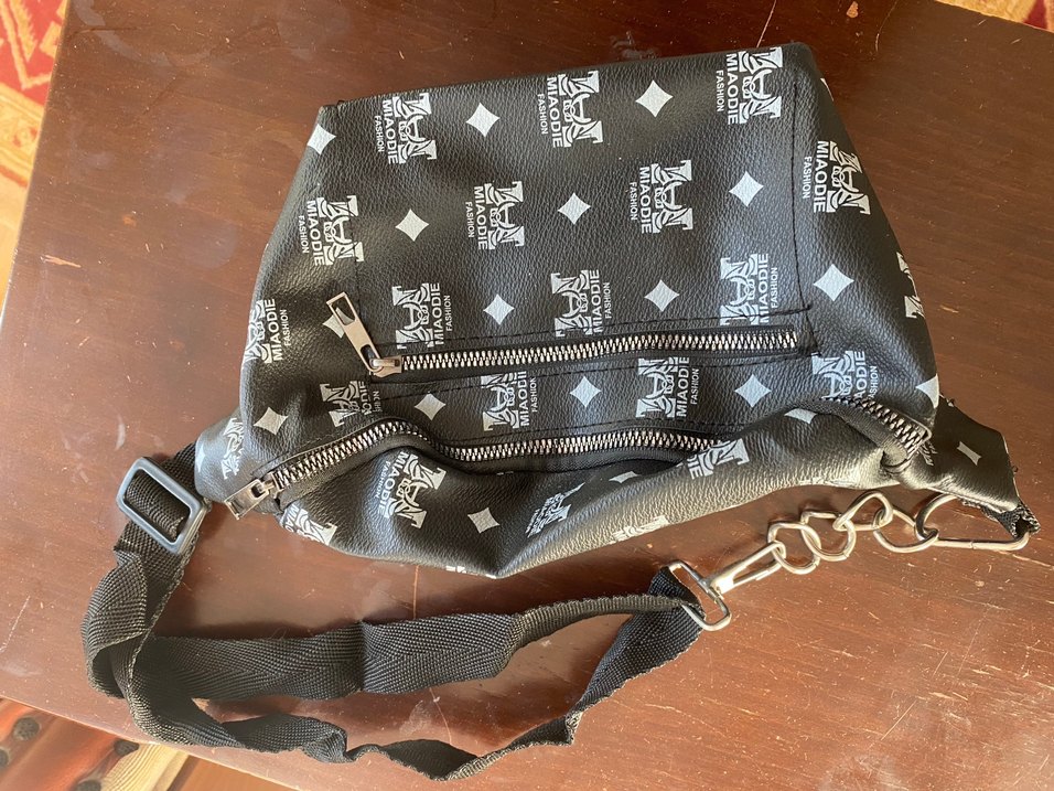 Kadın Deri Baskılı Fermuarlı Çapraz Çanta - Görsel 2