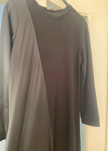 Siyah Uzun Kollu Uzun Siyah Elbise - Görsel 7