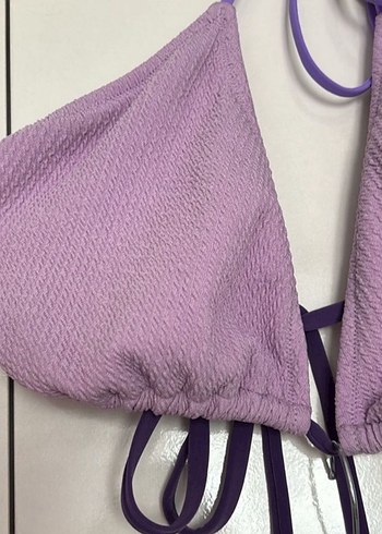 46 Beden mor Renk Mor Mini Bikini Takımı Velcro Detaylı