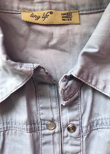 Diğer Gri Midi Denim Kadın Gömlek