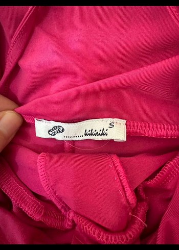 Pembe boyundan bağlamalı mayo bodysuit - Görsel 2