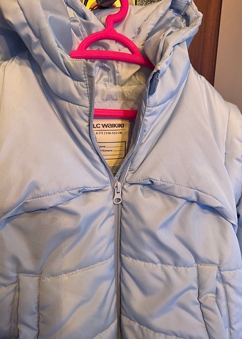 Kız Çocuk bebe mavisi  Kapüşonlu Mont - Görsel 3