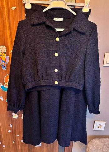 Düğmeli Lacivert etekli takım - Görsel 2