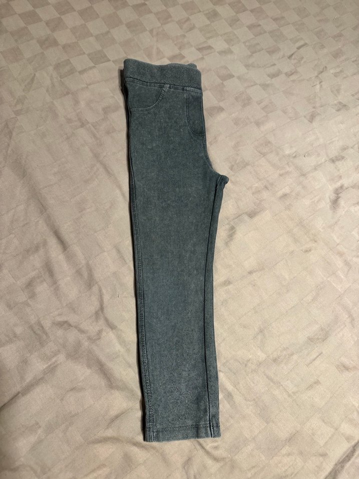 Kız Çocuk Gri Denim Tayt - Görsel 3