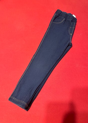 Kız Çocuk Elastik Bel Kot Tayt - Görsel 3