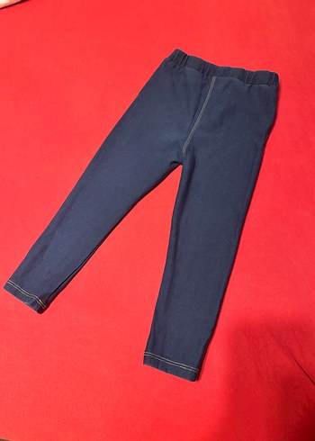 Kız Çocuk Elastik Bel Kot Tayt - Görsel 2