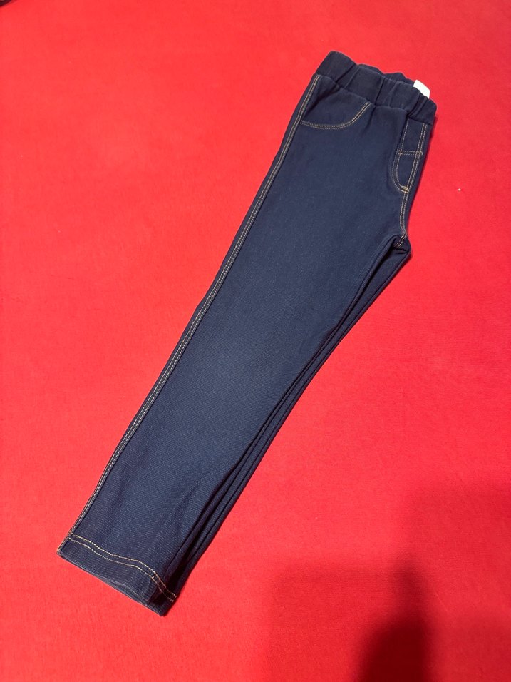 Kız Çocuk Elastik Bel Kot Tayt - Görsel 3