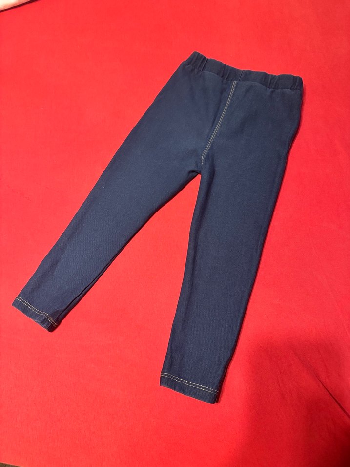 Kız Çocuk Elastik Bel Kot Tayt - Görsel 2