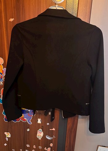 Siyah  Fermuarlı Kadın Ceket - Görsel 4