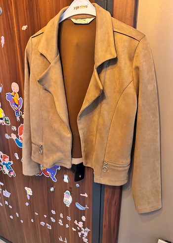 Kahverengi Süet Kadın Deri Ceket - Görsel 2