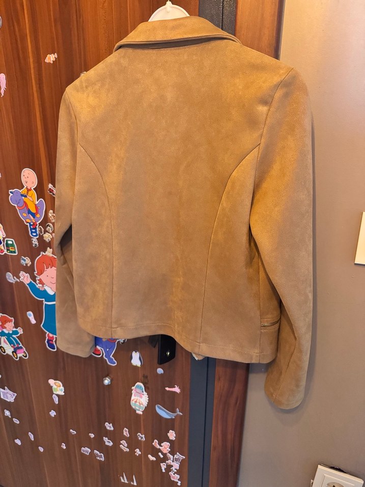 Kahverengi Süet Kadın Deri Ceket - Görsel 3