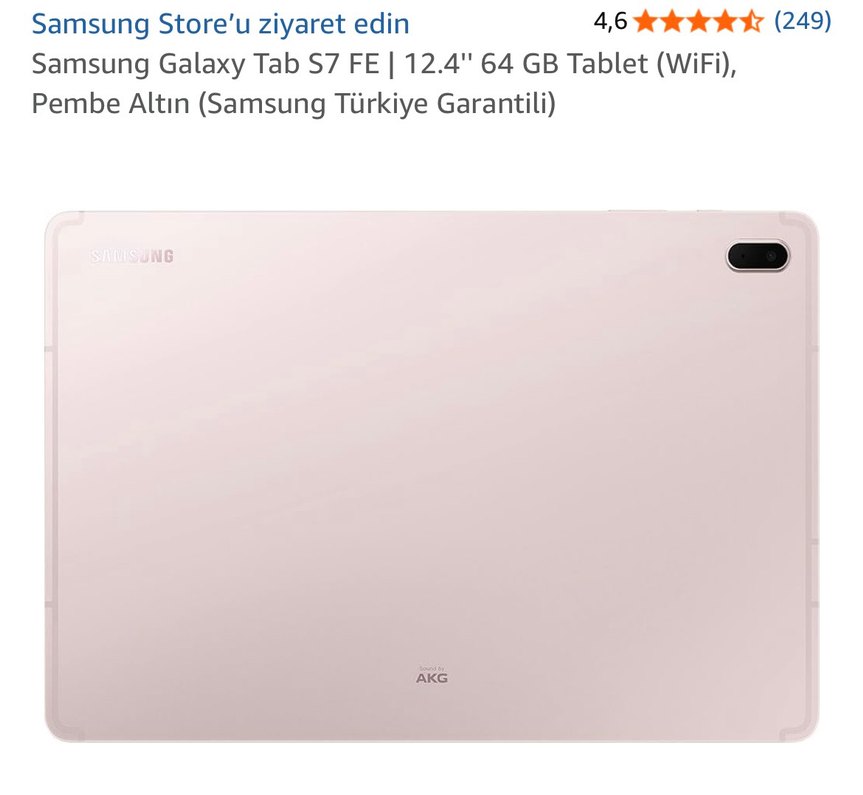 Samsung Galaxy Tab S7 FE Tablet - Görsel 3