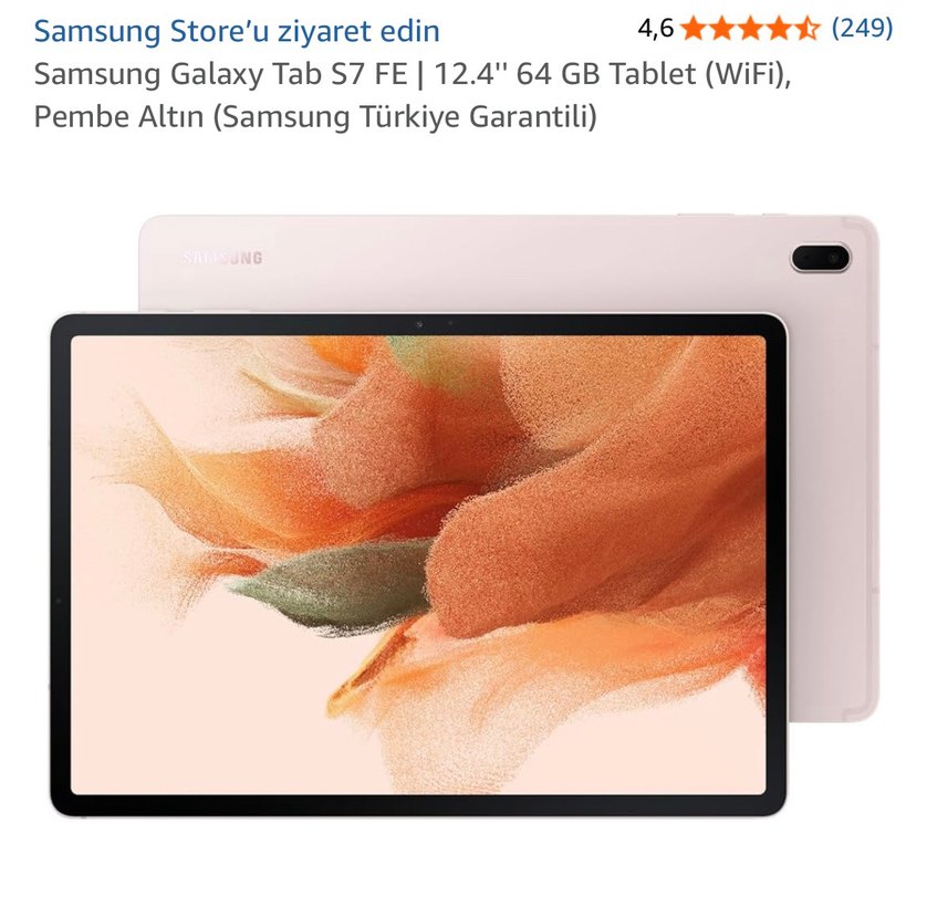 Samsung Galaxy Tab S7 FE Tablet - Görsel 2