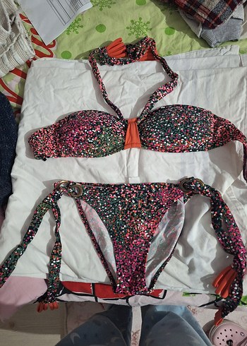 Boncuk Detaylı Bohem Çok Renkli Bikini - Görsel 2