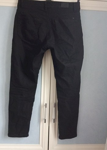 Siyah Kadın Denim Kumaş Pantolon - Görsel 2