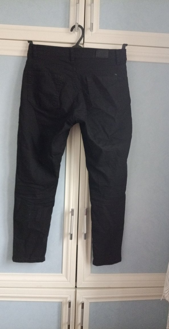 Siyah Kadın Denim Kumaş Pantolon - Görsel 2